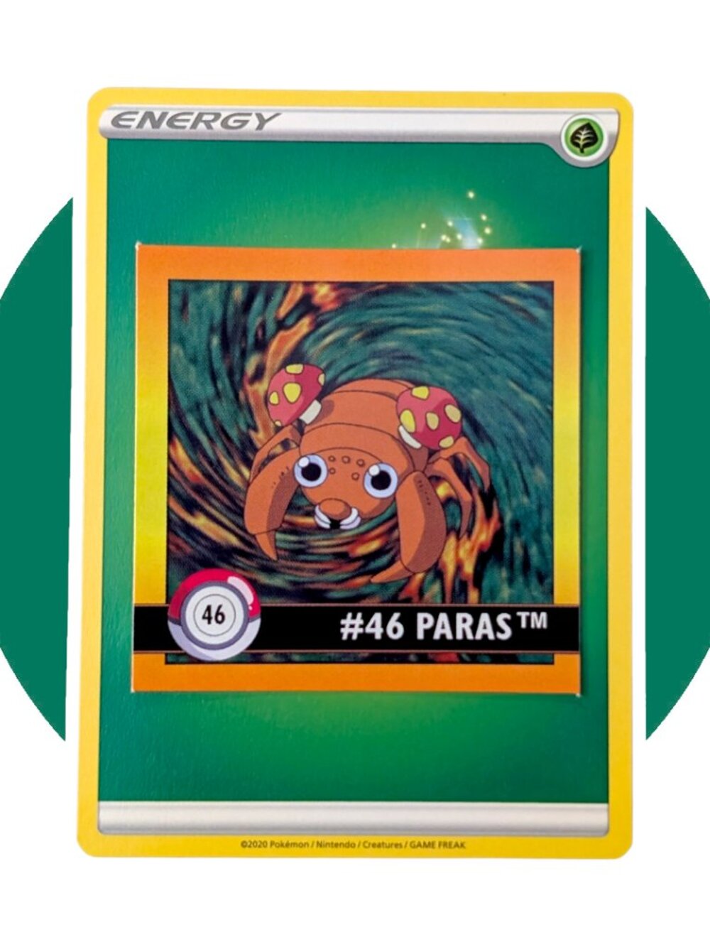 Pokemon Vintage Artbox Sticker (XX05): 46 Paras and Grass Energy Card